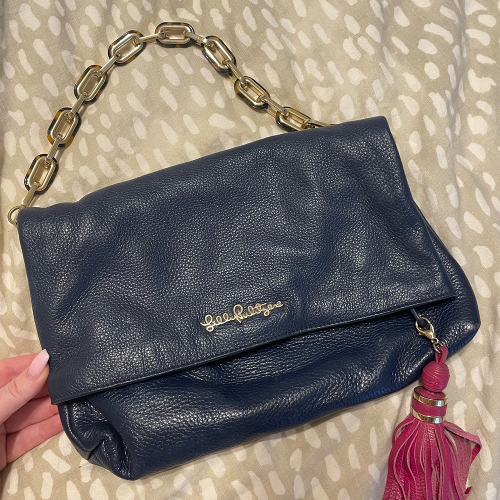 Lilly Pulitzer Worth It Leather Clutch